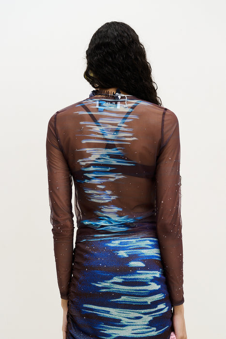 BETTA MESH CREWNECK TOP