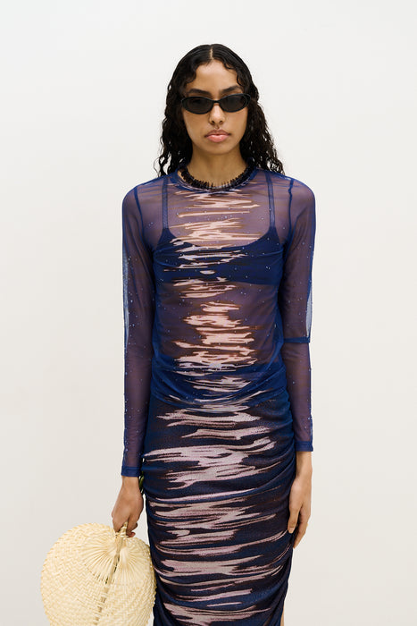 BETTA MESH CREWNECK TOP