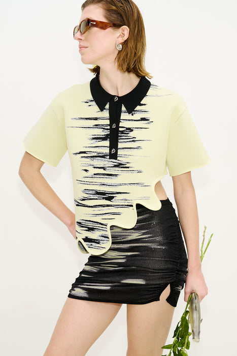 EBONY WAVY POLO SHIRT