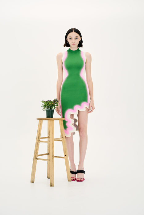 BROOKLYN WAVY ASYMMETRIC DRESS