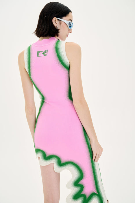 PH5 - BROOKLYN WAVY ASYMMETRIC DRESS - ROSY GLOW M SS24DR036-ROSY PH5 - BROOKLYN WAVY ASYMMETRIC DRESS - ROSY GLOW M SS24DR036-ROSY