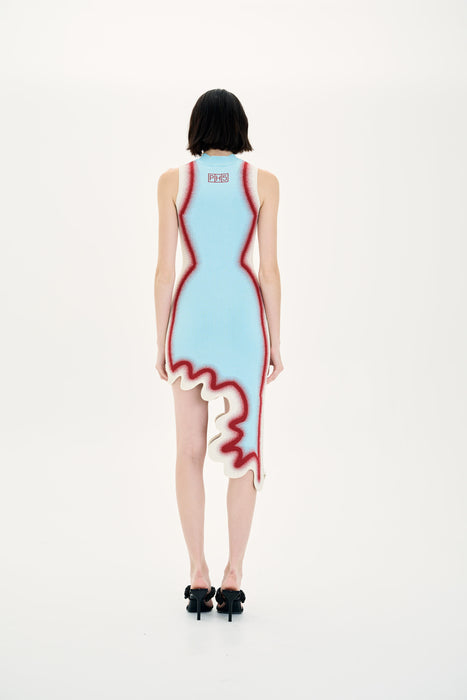 PH5 - BROOKLYN WAVY ASYMMETRIC DRESS - SUMMER BLUE M SS24DR036-BLUE PH5 - BROOKLYN WAVY ASYMMETRIC DRESS - SUMMER BLUE M SS24DR036-BLUE