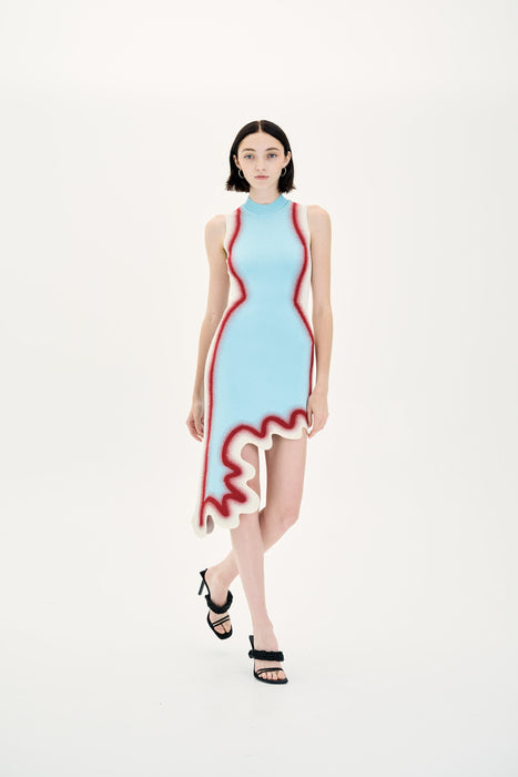 BROOKLYN WAVY ASYMMETRIC DRESS