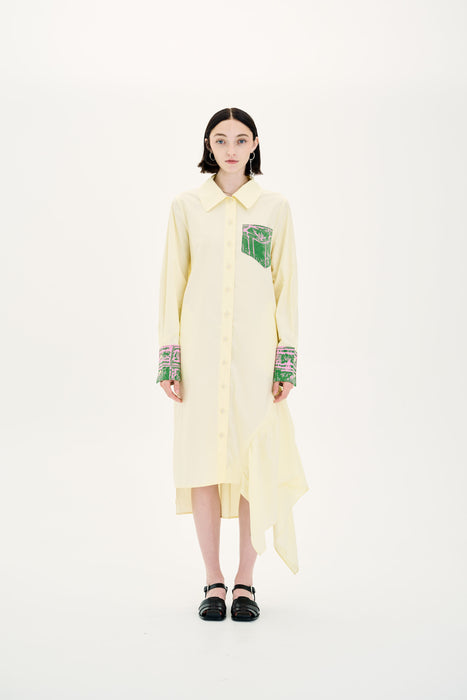 ARIES MIXED MEDIA OVERSIZED SHIRT DRESS