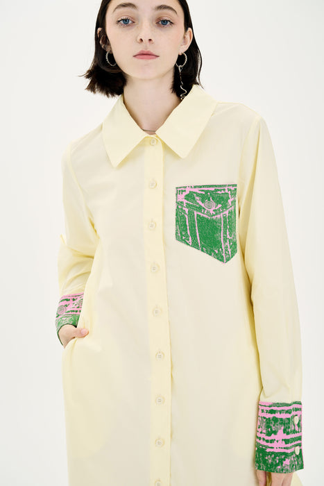 ARIES MIXED MEDIA OVERSIZED SHIRT DRESS
