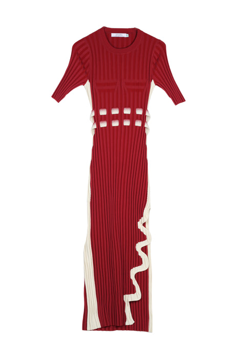 JODIE PLEATED DRESS WITH WAVY SIDE SLIT