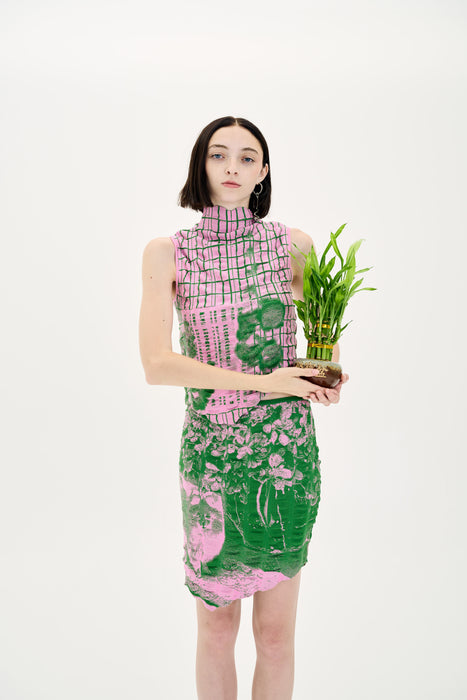 CHERRY DOG PRINT MINI SKIRT