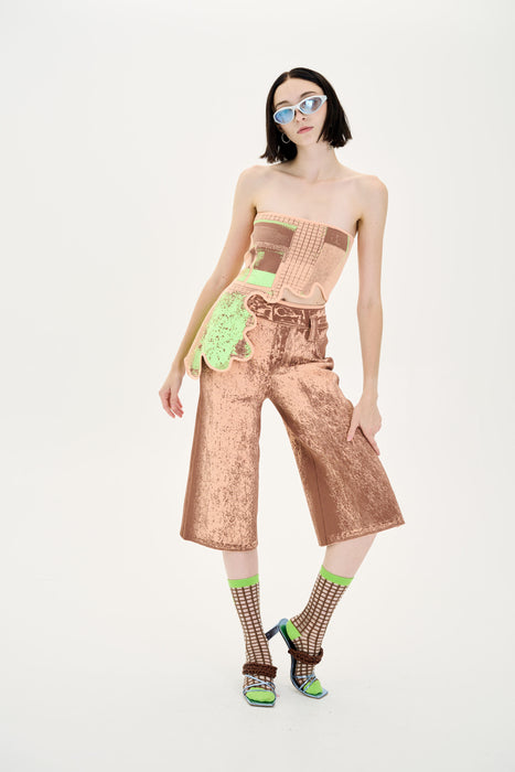 POMELO WAVY WINDOW PRINT BRA TOP