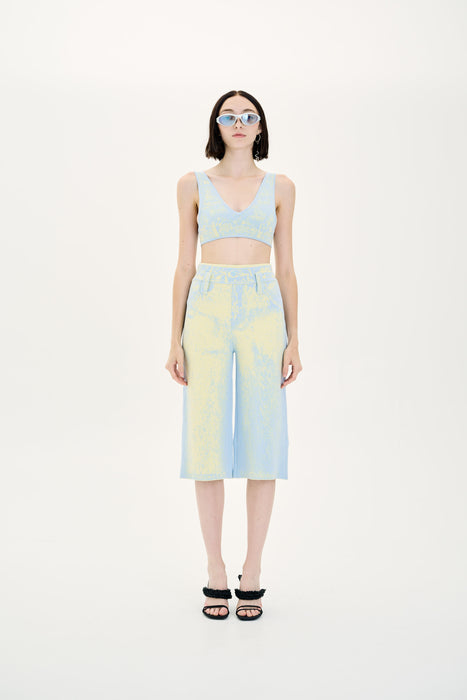 LONGAN FAKE DENIM BRA TOP