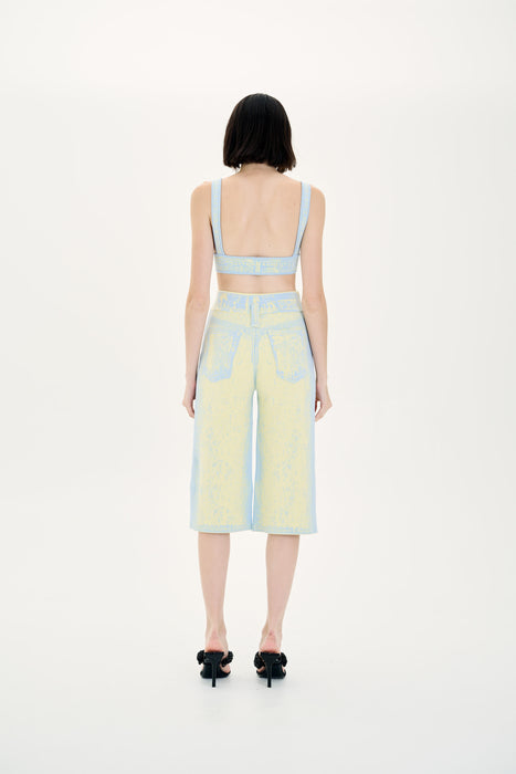 LONGAN FAKE DENIM BRA TOP