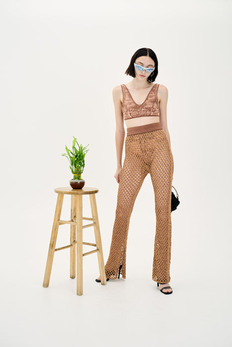 LONGAN FAKE DENIM BRA TOP