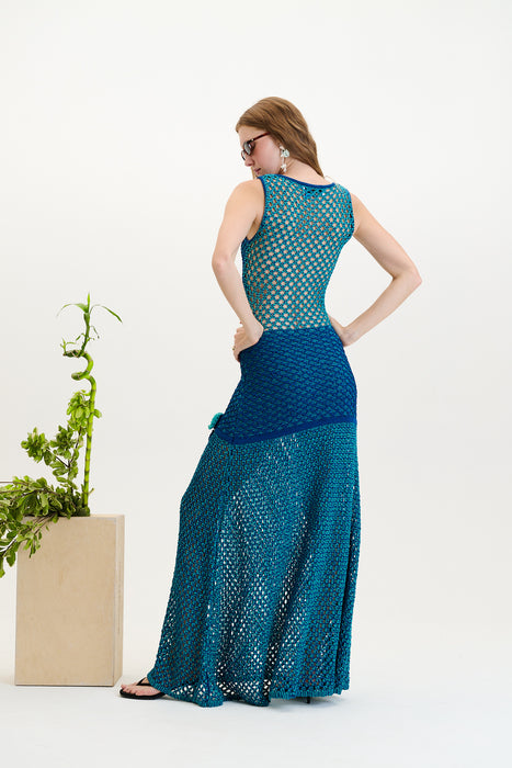 crochet tank dress PH5 Maple Crochet Tank Dress in Blue