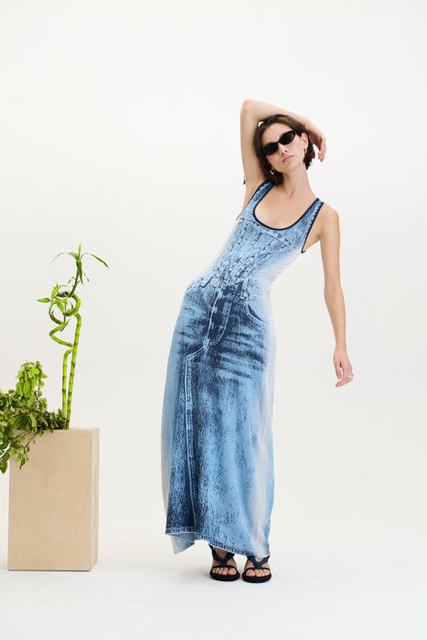 ASPEN DENIM TANK DRESS