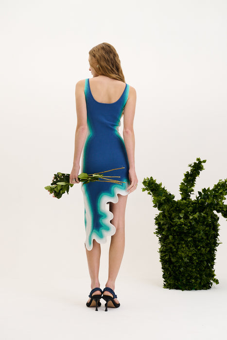 ASTER REVERSIBLE WAVY ASYMMETRIC DRESS