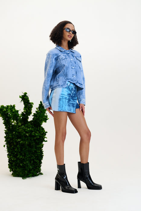 HANA DENIM PRINT OVERSIZED JACKET