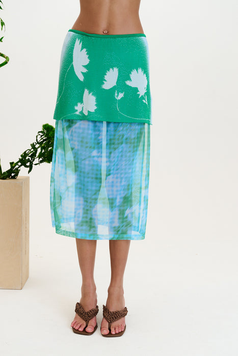 COLBY FLOWER PRINT MIDI SKIRT