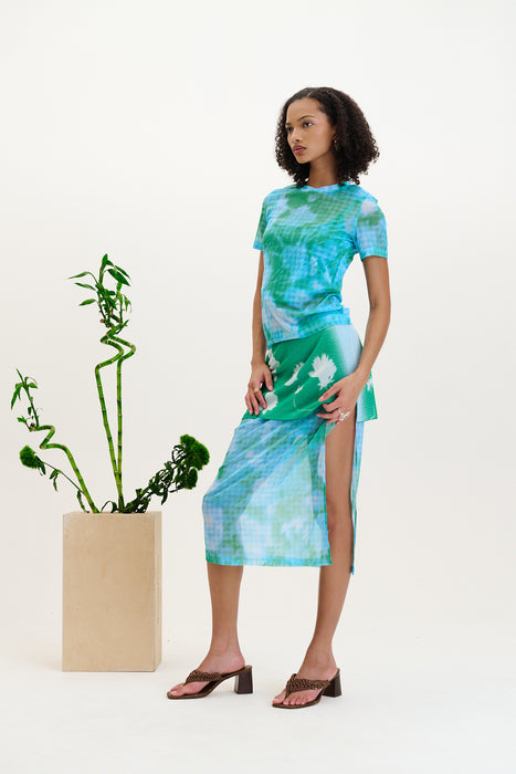 COLBY FLOWER PRINT MIDI SKIRT