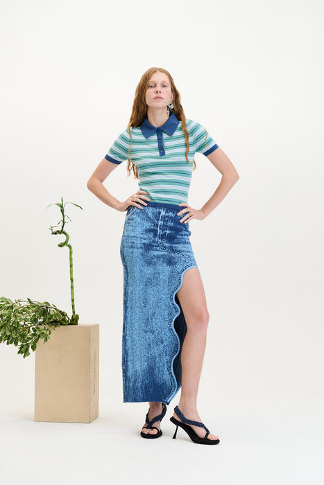 LILY MIDI DENIM SKIRT