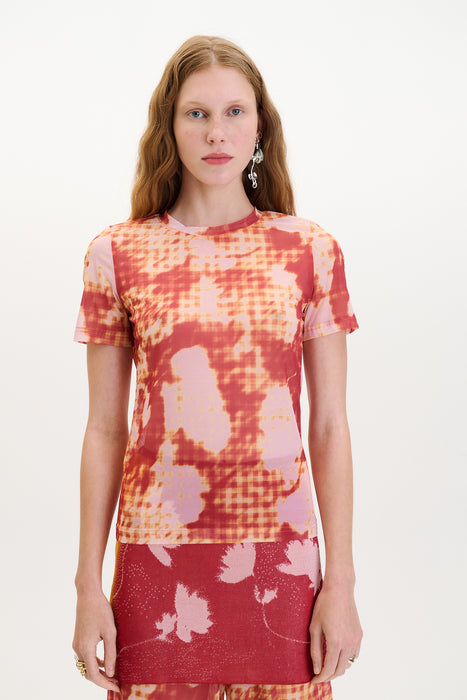NORI FLOWER PRINT MESH T