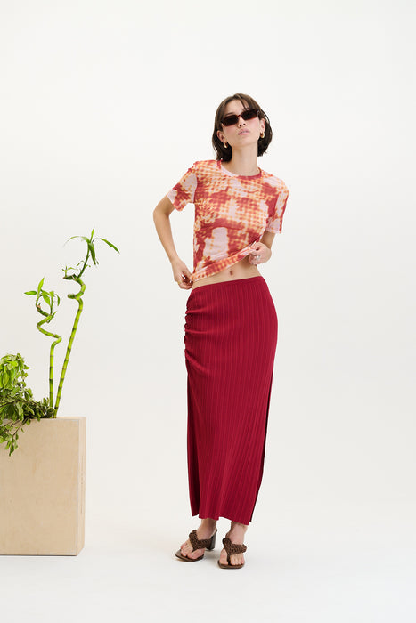 NORI FLOWER PRINT MESH T