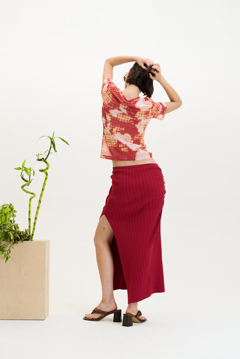 NORI FLOWER PRINT MESH T