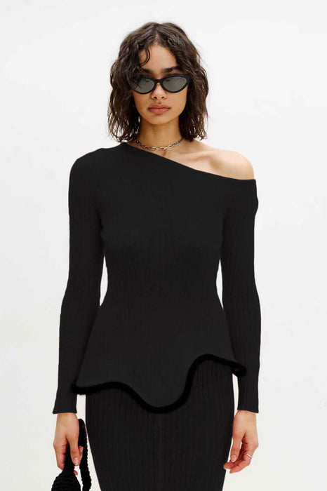 PIXIE ALPACA WAVY LONG SLEEVE TOP