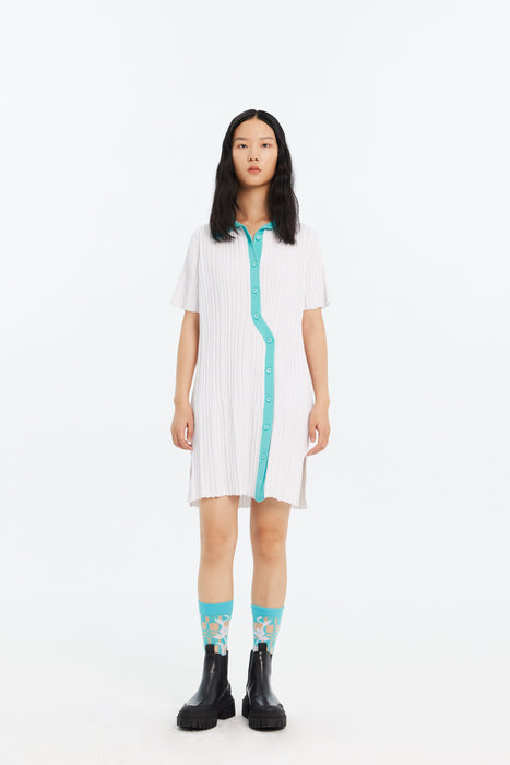 DANA ECO WAVY POLO DRESS