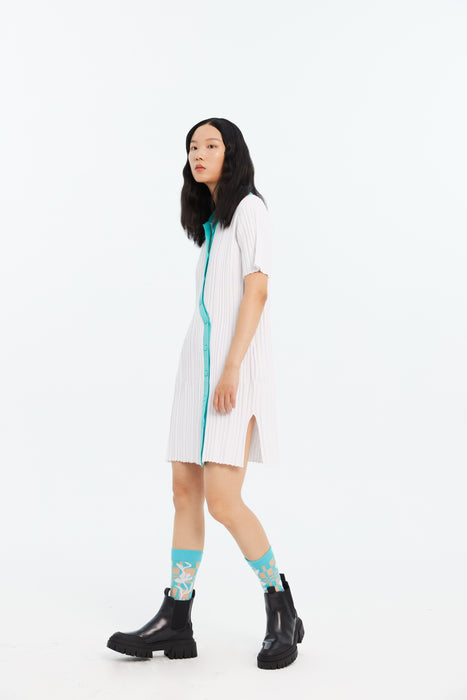 DANA ECO WAVY POLO DRESS