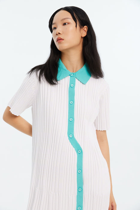 DANA ECO WAVY POLO DRESS