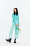 KRIS ECO PLAID WIDE LEG PANTS