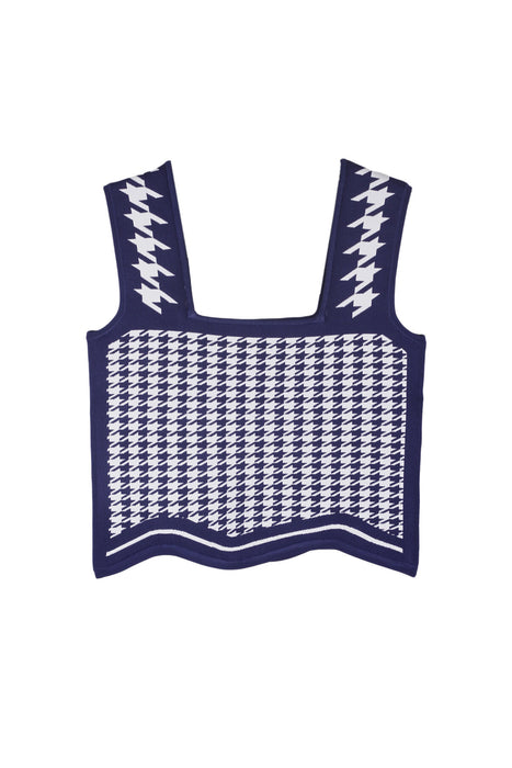 Titus Houndstooth Crop Tank Top