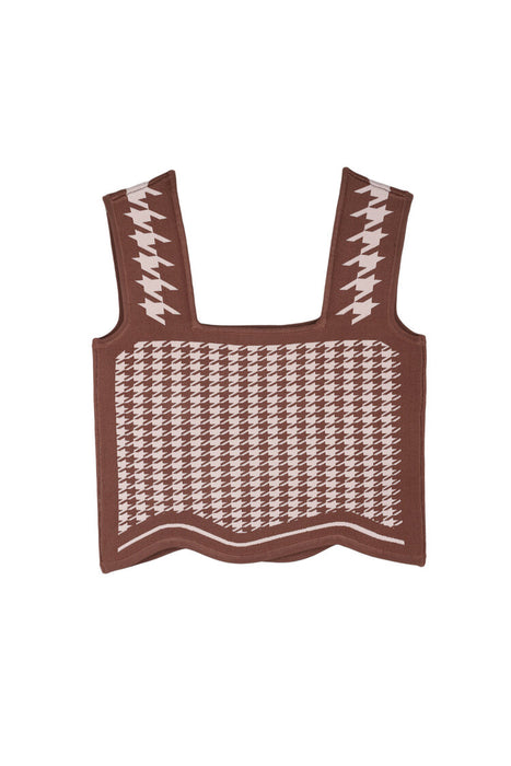 Titus Houndstooth Crop Tank Top