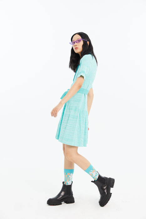 HOLLIS PLEATED ECO POLO DRESS
