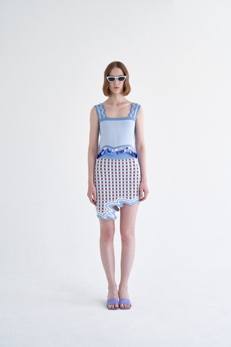 Nova Wavy Border Mini Skirt