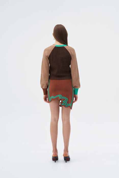 EILISH SIGNATURE WAVY MINI SKIRT IN ECO YARN