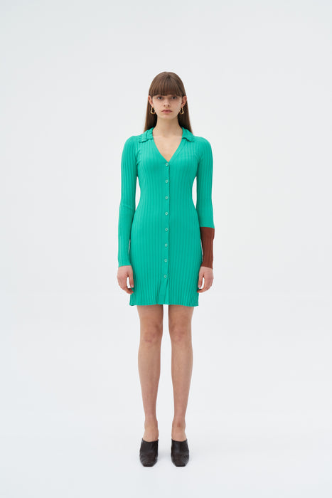 AZULA ECO V-NECK BUTTONED DRESS