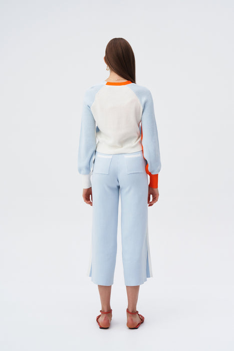 ALAIA ECO CASHMERE COTTON WAVY RIBBED CROPPED CARDIGAN