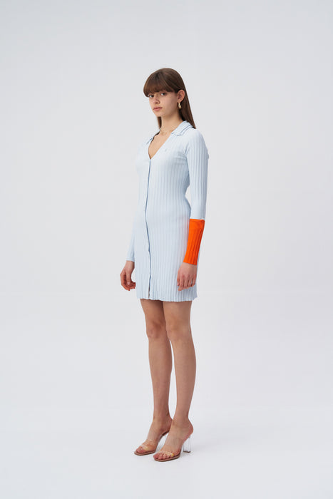 AZULA ECO V-NECK BUTTONED DRESS