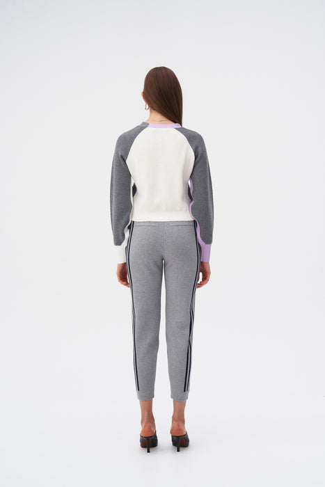 ALAIA ECO CASHMERE COTTON WAVY RIBBED CROPPED CARDIGAN