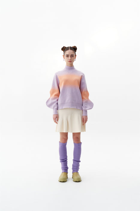 SINOPE "SPRAY PAINTED" MOCKNECK WITH WAVY SLEEVES