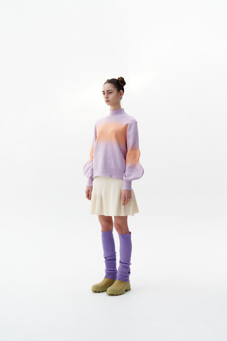 SINOPE "SPRAY PAINTED" MOCKNECK WITH WAVY SLEEVES