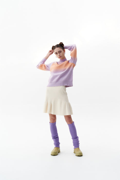 SINOPE "SPRAY PAINTED" MOCKNECK WITH WAVY SLEEVES