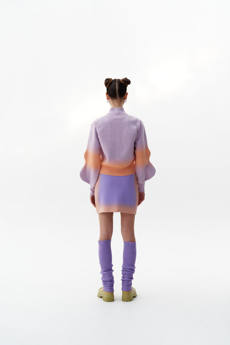 SINOPE "SPRAY PAINTED" MOCKNECK WITH WAVY SLEEVES