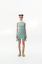 PORTIA 3D-BUBBLE RUCHED SLEEVELESS DRESS