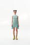 PORTIA 3D-BUBBLE RUCHED SLEEVELESS DRESS