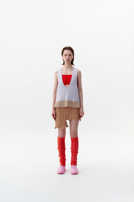 KEPLER MIXED CABLE KNIT VEST