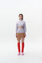 DIA MIXED CABLE KNIT WAVY MINI SKIRT