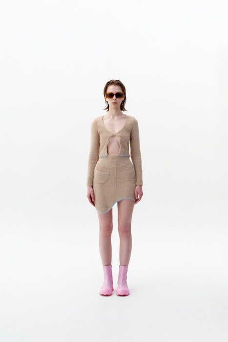 VENUS ECO FAUX FUR WAVY MINI SKIRT