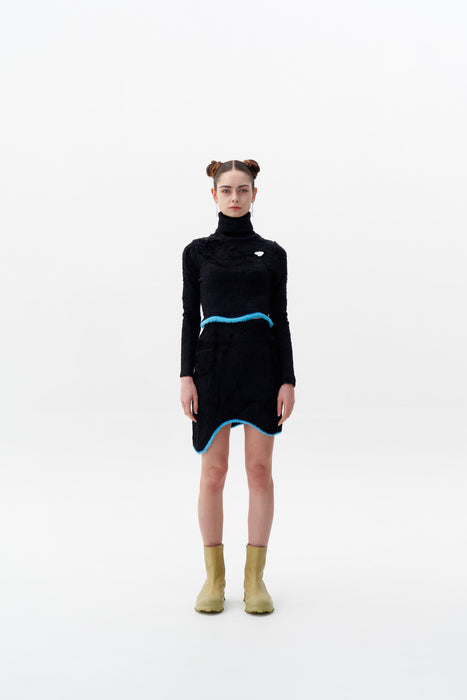 VENUS ECO FAUX FUR WAVY MINI SKIRT