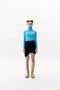 ELARA ECO FAUX FUR CROPPED TURTLENECK PULLOVER